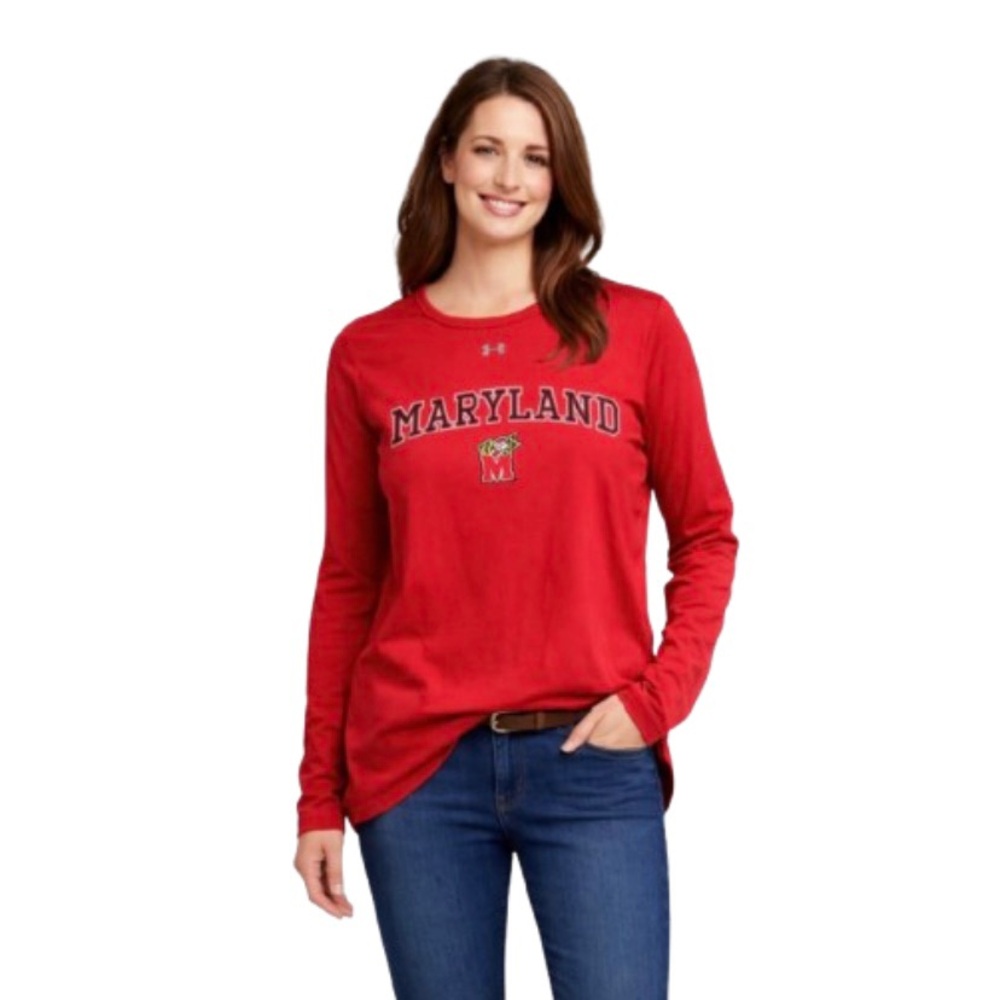 Under Armour NCAA Maryland Terrapins Terps Women's Long Sleeve Top Small